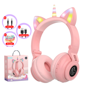 HiFi Audifonos Bluetooth inalámbricos auriculares niña con forma de unicornio, fone unicornio bonitos auriculares de música infantiles con Audifono Bluetooth Para iphone nino, compatible con tarjeta SD